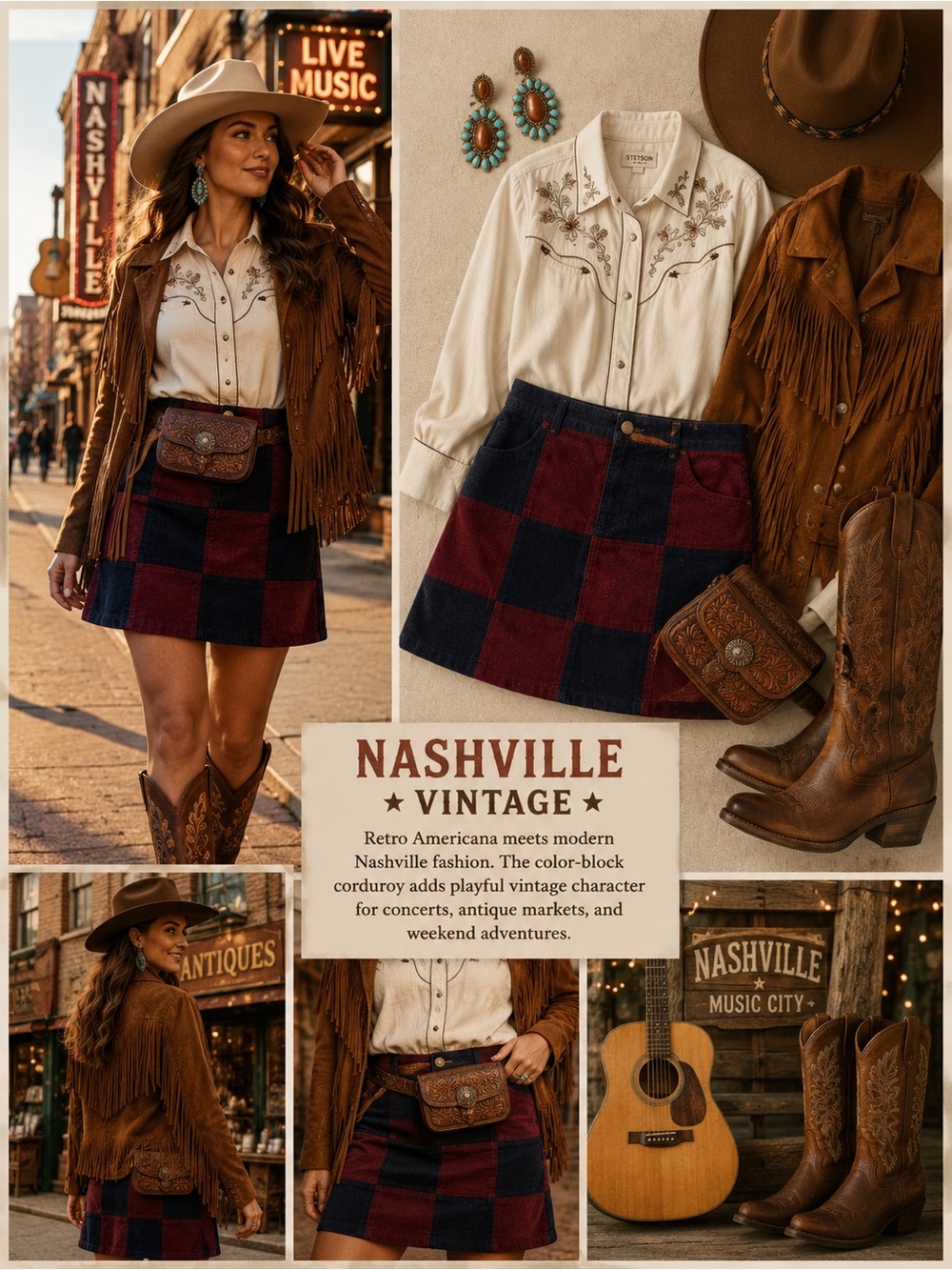 ModCloth Patchwork Corduroy Mini Skirt Burgundy Navy Colorblock XL Retro C3 - Picture 3 of 10